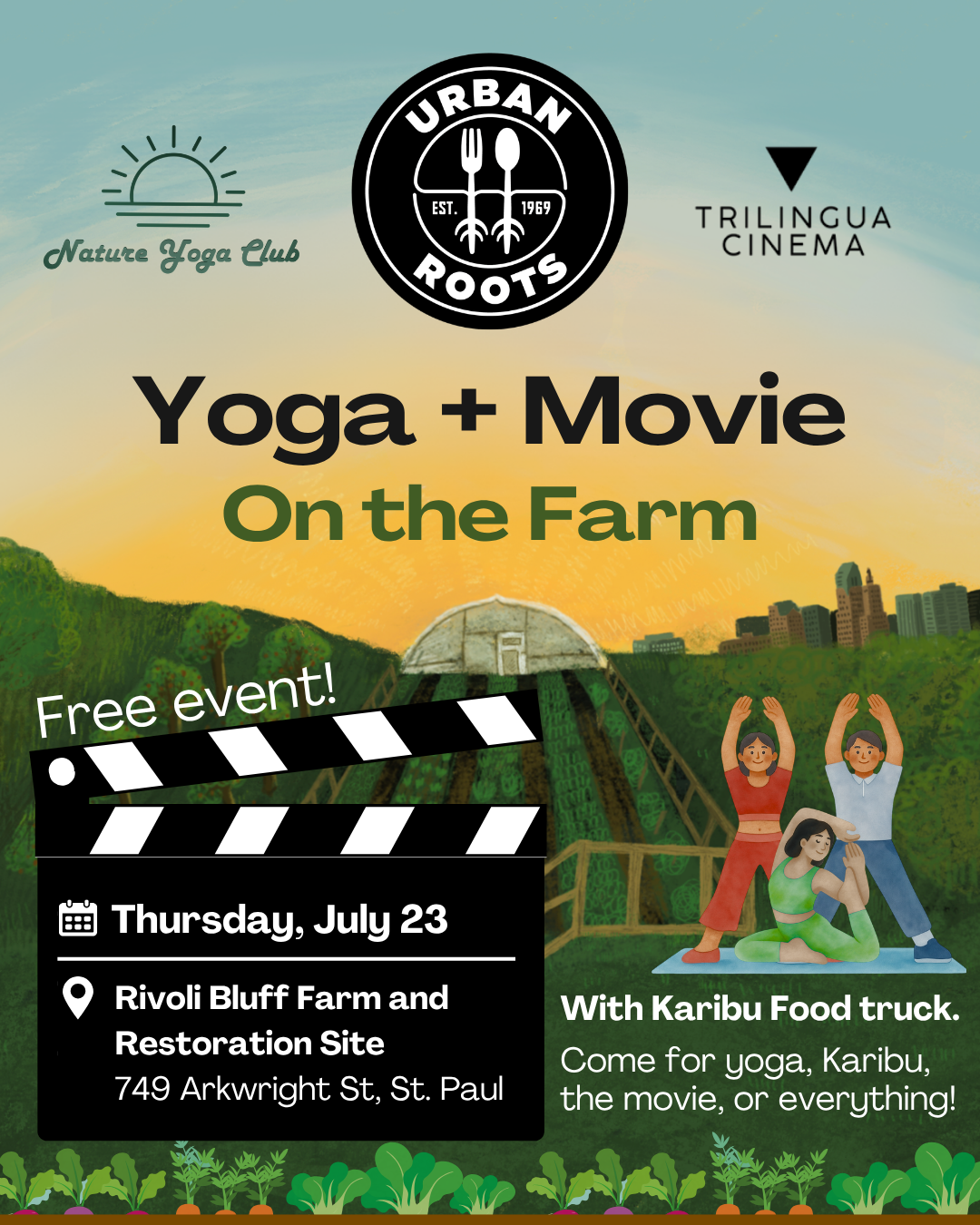 Yoga and a movie in the garden!